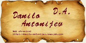 Danilo Antonijev vizit kartica